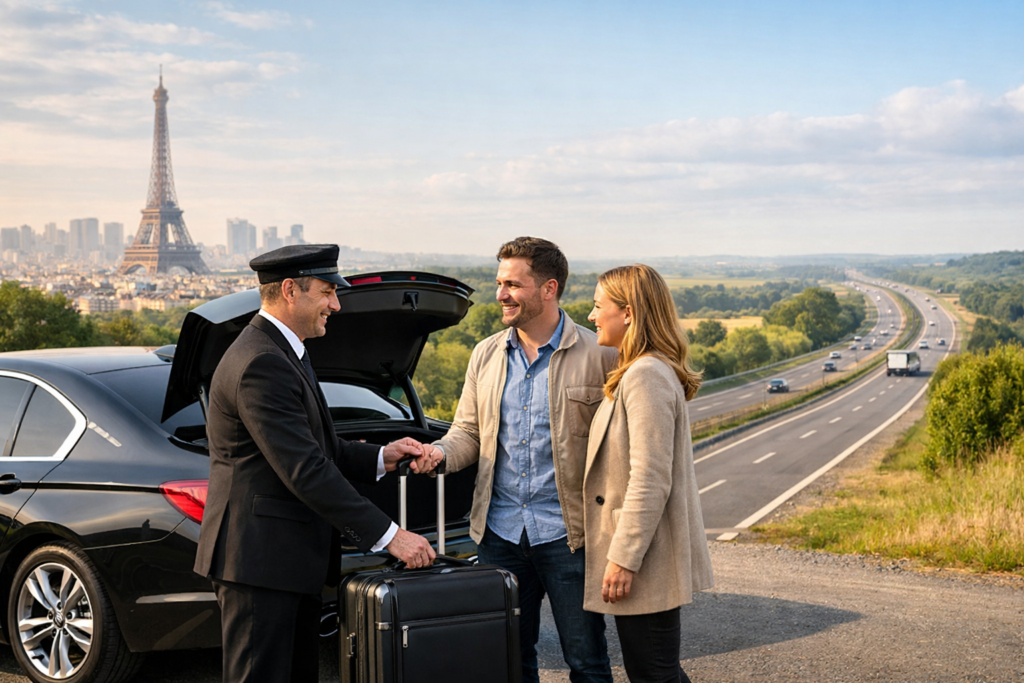 Chauffeur VTC en Île-de-France pour trajets longue distance et interurbains.